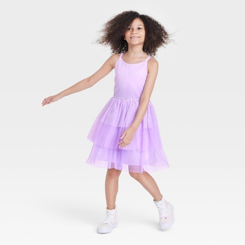 Girls' Tiered Ombre Tulle Dress - Cat u0026 Jack™ Violet : Target