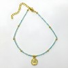 Slickblue 12" Glass Bead and Brass Necklace with 2" Extender - 3 Color Options - 3 of 4