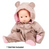 One Piece Teddy Costume Pajama Sleeper with Padded Feet, Paws 12-13" Baby Dolls - 2 of 4