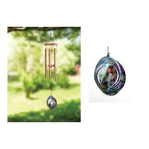Manual Woodworkers and Weavers Hummingbird Metal Spinner Windchime with Colorful Outdoor Design and Gentle Melodic Chimes - 1 of 3