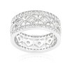 Slickblue Women’s Simple Classic Cubic Zirconia Band – Contemporary Rhodium-Plated Design, Size 5-10 - image 2 of 4