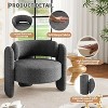 Oversized Armchair Modern Barrel Accent Chair Upholstered Mid-Century Round Chair With Open Back Single Sofa Chair for Living Room - 2 of 4