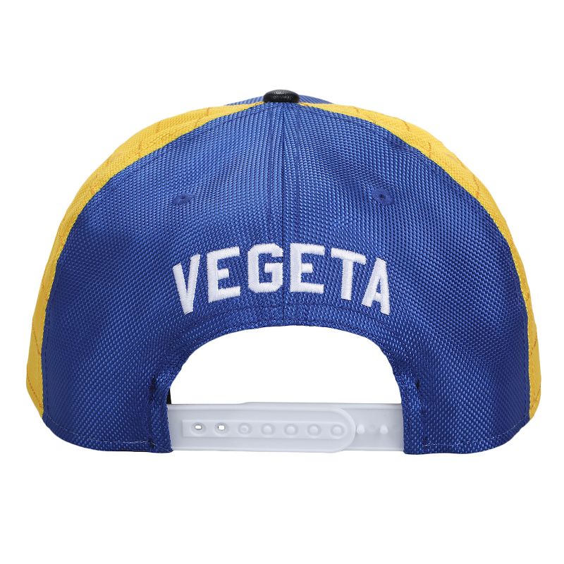 Dragon Ball Z Vegeta Super Saiyan Crest Men's Blue & Yellow Precurve Snapback Hat, 5 of 7