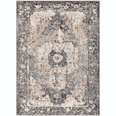 Mark & Day Bowen 4'3"x5'7" Rectangle Woven Indoor Area Rugs Charcoal: Stain-Resistant, Pet Friendly, Abstract Pattern