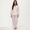 Anna-Kaci Lounge Women's 2-Piece Set Heart Print Button Front Pajama Top with Relaxed Long Sleeves and Matching Elastic Waist Pants - 3 of 4