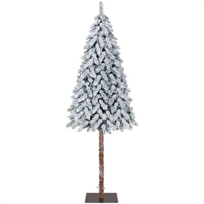 Yaheetech 6Ft/7.5Ft Snow Flocked Artificial Christmas Tree with Lights for Home Party