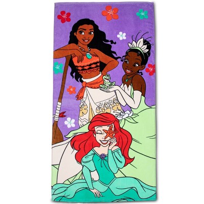 Photo 1 of Disney Princess Flowers Beach Towel Purple