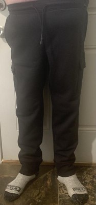 Men's Cotton Fleece Cargo Jogger Pants - All In Motion™ Black L : Target