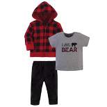 Little Treasure Baby and Toddler Boy Hoodie, Bodysuit or Tee Top, and Pant Set, Little Bear