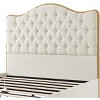 NicBex Queen Size Fleece Upholstered Platform Bed with Gold Wooden Feeet,Modern Bed Frame No Box Spring Needed - 4 of 4