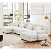 TiramisuBest Free Combination Modular Sectional Sofa,U Shaped Couch for Living Room, 4-Seater Comfy Cloud Couch with 2 Ottomans, Chenille White - 3 of 4