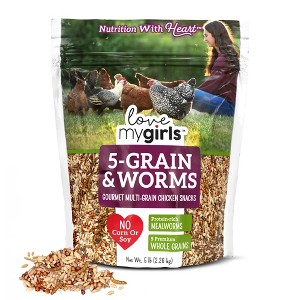 Love My Girls: Chicken Snacks - 5-Grain & Worms - 5lb Bag - 1 of 4