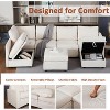 Acekool 6-Piece L-Shaped Sectional - Storage Ottoman, Chenille Fabric, Gray - 3 of 4