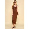 Slickblue Women’s Tank Maxi Dress, Square Neck with Low Back, Fitted Sleeveless Style, Color Options, Size S-L - 2 of 4