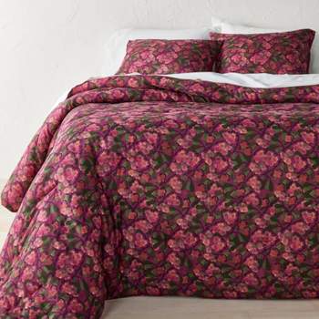 3pc Full/Queen Printed Comforter and Sham Set Dark Purple - Opalhouse™ designed with Jungalow™