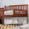 Twin Size Wood Platform Bed with Guardrails and Two Storage Drawers - 3 of 4