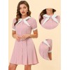 Allegra K Women's Fit and Flare Contrast Color Bowtie Neck Dress - 2 of 4