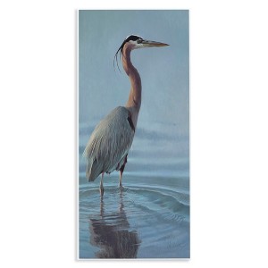Stupell Industries Heron Bird Perched Ocean Ripples, 17" x 7" - 1 of 4