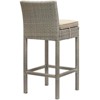 Modway Conduit Bar Stool Outdoor Patio Wicker Rattan Set of 2 - Light Gray Beige - 4 of 4