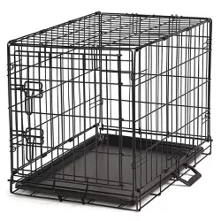 ProSelect Easy Crate XL Collapsible Wire Kennel for Large Dogs and Pets with Removable Tray and Crate Divider, Black