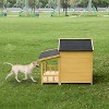 Dog House, Waterproof Dog Kennel, Wood Warm Pets Home, Weatherproof Outside Pet Shelter With Elevated Floor, Porch, 2 Doors And Movable Divider - 2 of 4