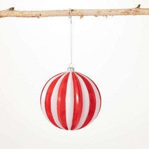 Candy Cane Striped Ornament Multicolor 6"H Glass - 1 of 2