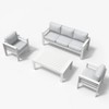 LayinSun Outdoor Aluminum Furniture Set, 4 Pieces Patio Sectional Conversation Chat Sofa Modern Seating Set with Coffee Table - 2 of 4