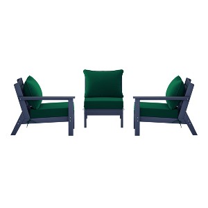 WestinTrends Avalon Outdoor Patio HDPE Loveseat Sofa with Patio Cushions - 1 of 4