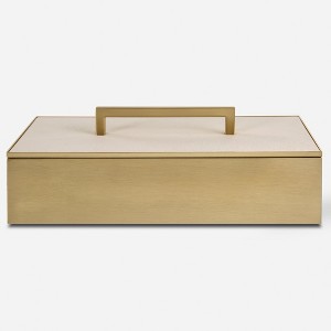 Modern Decorative Lid Box with Brass Base by Uttermost - 1 of 4