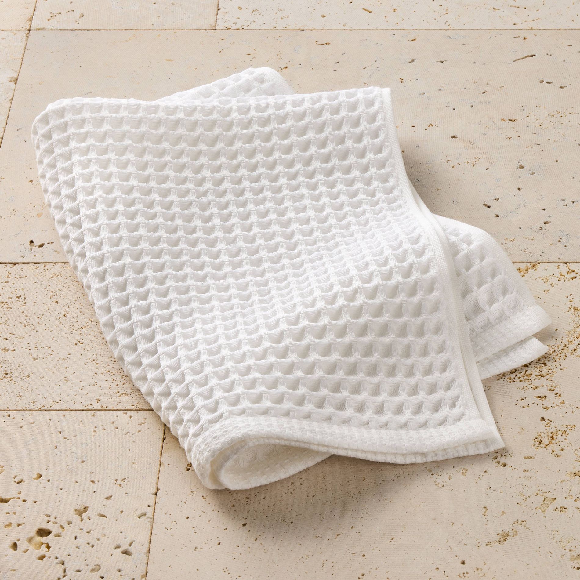 Waffle Hand Towel White - Casaluna™: Lightweight Cotton, Pre Washed, OEKO-TEX Certified, 18x30"