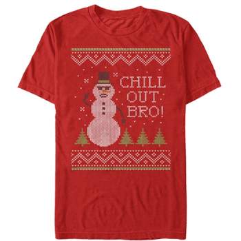 Men's Lost Gods Ugly Christmas Chill Out Snowman T-Shirt