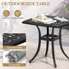 Crestlive Products Patio Cast Aluminum Black Side Table, Outdoor End Table Small Square Coffee Table for Backyard, Pool, Indoor, Easy Maintenance - 3 of 4