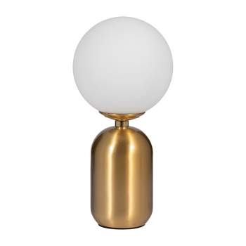SAGEBROOK HOME 15" Frosted Globe Glass/Metal Table Lamp Gold