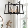 DORESshop 6-Light Black and Gold Pendant Chandelier E12 Hanging Light Fixture for Dining Room with No Bulbs Included - 2 of 4