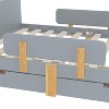 KTMBDW Twin/Full Bed Frame with Guardrail and 2 Drawers Solid Wood Platform Bed Frame for Kids and Teen,Easy Assemble - 4 of 4