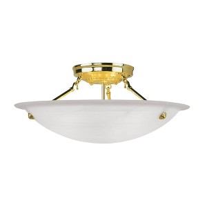 Livex Lighting Oasis 3 - Light Flush Mount in  Polished Brass - 1 of 1