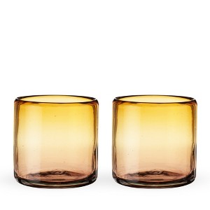 Twine Living El Ocaso Hand-Blown Tumblers, Recycled Drinking Glasses, Decorative Drinkware for Home Bars, 12 oz, Set of 2 - 1 of 4