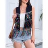 Whizmax Women's Sequin Fringe Vest 70s Denim Party Prom Rave Hippie Sleeveless Loose Costume - 4 of 4