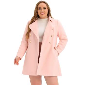 Agnes Orinda Women's Plus Size Winter Fashion Outerwear Double Breasted  Warm Overcoats Beige 2x : Target