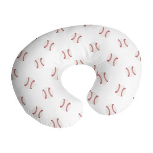 Sweet Jojo Designs Boy Support Nursing Pillow Cover (Pillow Not Included) Baseball Patch Red and White - 1 of 4