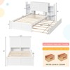 Infans Twin Wooden Platform Bed with Trundle Storage Headboard Pull Out Shelves White - 2 of 4