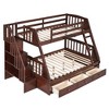 NicBex Twin over Full Bunk Bed Pine Bed Frame with Drawers, Inclined Ladder, Storage Stairs and Guardrail, No Box Spring Required - 3 of 4