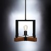 Urban Ambiance Luxury Modern Farmhouse Pendant,  11''H x 11''W,  Matte Black & Rich Walnut Finish, UFS2013 - 4 of 4