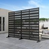 PexFix 72 x 47 Inch Louvered Design Metal Privacy Screen Freestanding Outdoor Divider Panel for Patio Deck Balcony Heavy Duty Base Weatherproof Black - 3 of 4