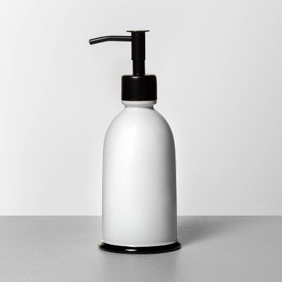 white soap dispenser