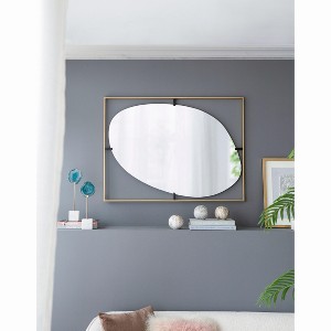 VYNXARIA 30*1*40" Poppy Mirror with Gold Metal Frame Contemporary Design Wall Decor for Bathroom, Entryway Wall Decor - 1 of 4