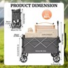 RISOKEYS 400L Heavy Duty Foldable Utility Wagon Cart with Enhanced Steering & All-Terrain Wheels,220LBS Capacity for Camping,Shopping,Outdoor - 3 of 4