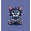 Focused Gamer Cat Adult Crew Neck Short Sleeve Tee - 2 of 3