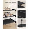 Shoe Rack for Hallway, 3-Tier Shoe Storage, Non-Woven Fabric Shelves, Space-Saving, Metal, Black - 4 of 4