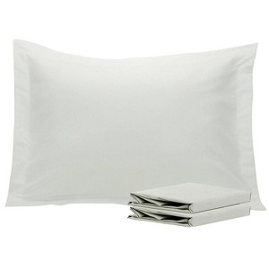 2 Pack Brushed Microfiber Pillow Shams, Super Soft and Cozy Oxford Pillowcases - NTBAY - 1 of 4